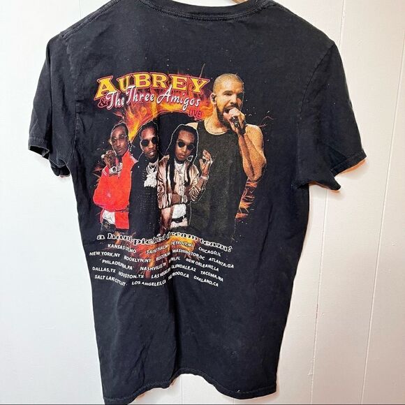 Drake Migos Mens 2018 Aubrey and the Three Amigos Rap Tee Tour T Shirt Sz Small - Picture 4 of 7